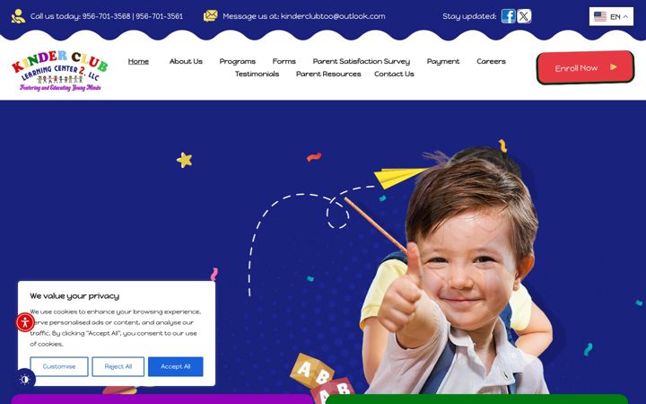 Screenshot of kinderclubtoo.com