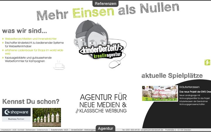 Screenshot of kinderderzeit.de