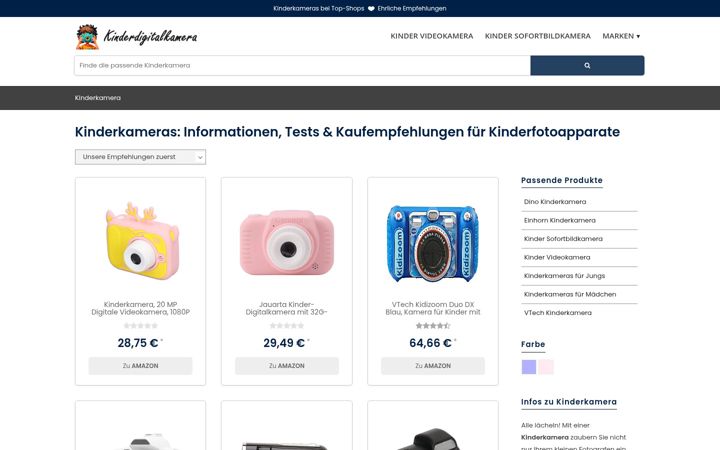 Screenshot of kinderdigitalkamera.com