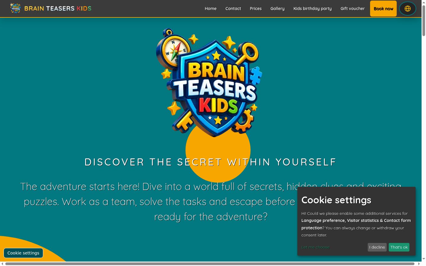 Screenshot del banner di consenso mostrato prima di qualsiasi interazione