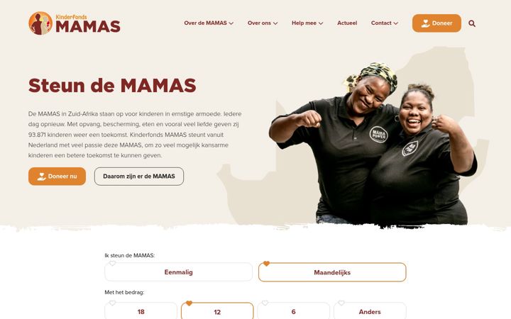 Screenshot of kinderfondsmamas.nl