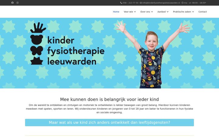 Screenshot of kinderfysiotherapie-leeuwarden.nl
