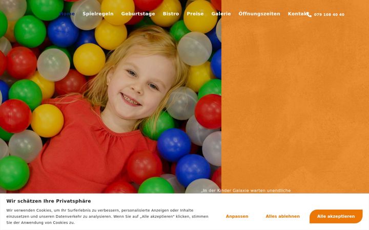 Screenshot of kindergalaxie.ch