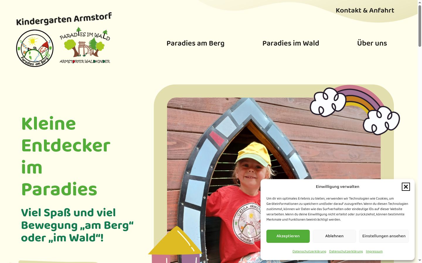 Ekrānuzņēmums ar piekrišanas baneri, kas tika rādīts pirms jebkādas mijiedarbības