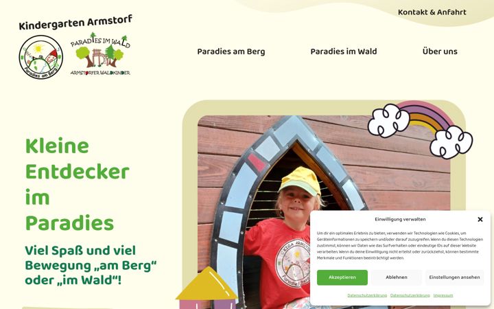 Screenshot of kindergarten-armstorf.de