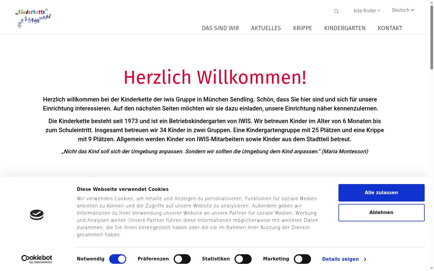 Screenshot of the consent banner shown before any interaction