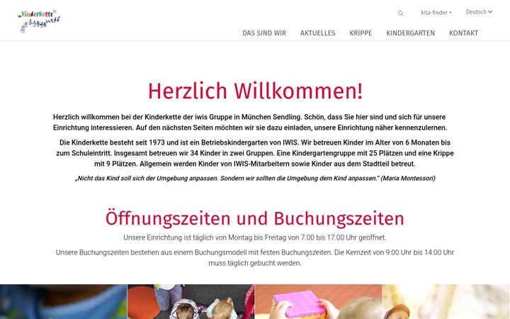 Screenshot of kindergarten-kinderkette.de