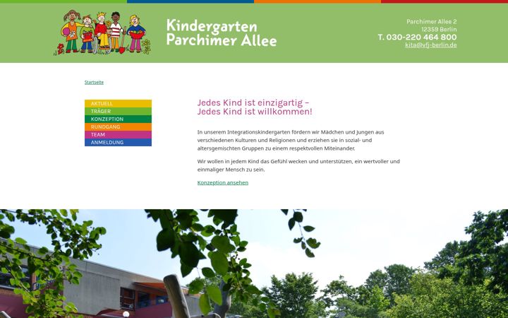 Screenshot of kindergarten-parchimer-allee.de