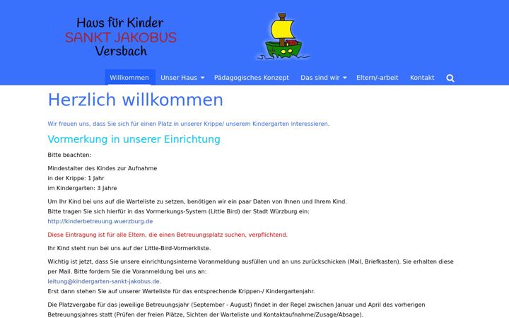 Screenshot of kindergarten-sankt-jakobus.de
