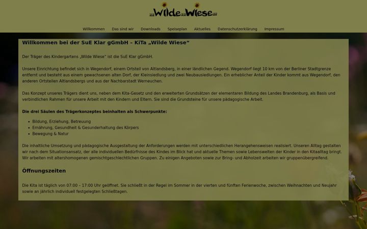 Screenshot of kindergarten-wegendorf.de
