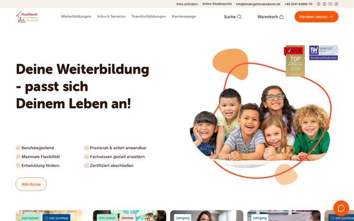 Screenshot of kindergartenakademie.de