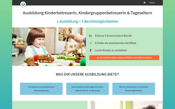 Screenshot of kindergruppenbetreuerin.at