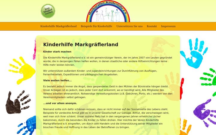 Screenshot of kinderhilfe-markgraeflerland.de