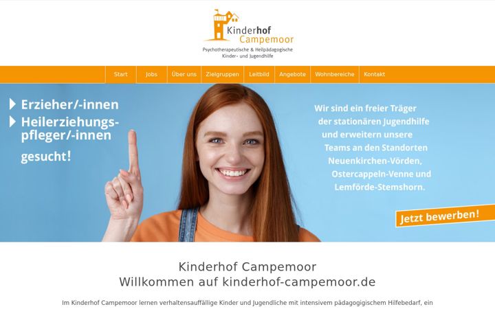 Screenshot of kinderhof-campemoor.de