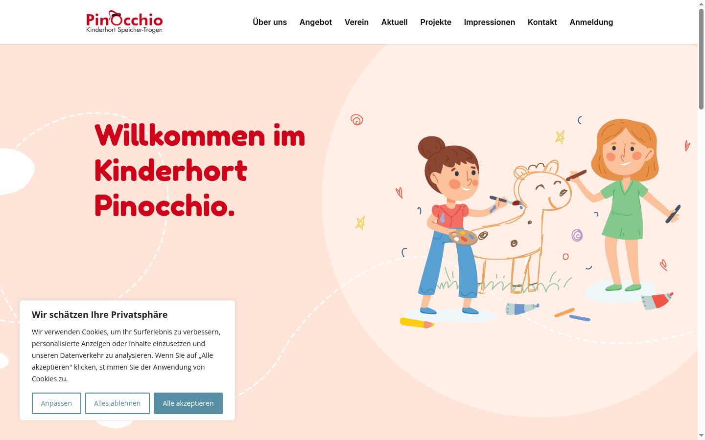 Screenshot van de toestemmingsbanner zoals getoond vóór enige interactie
