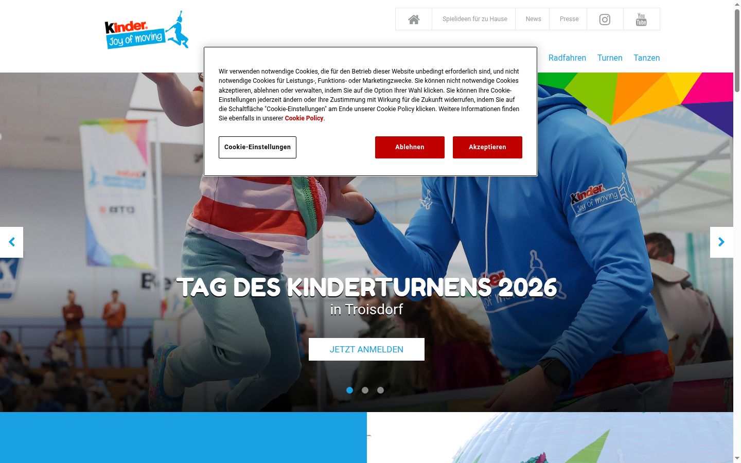 Screenshot tal-banner tal-kunsens muri qabel kwalunkwe interazzjoni