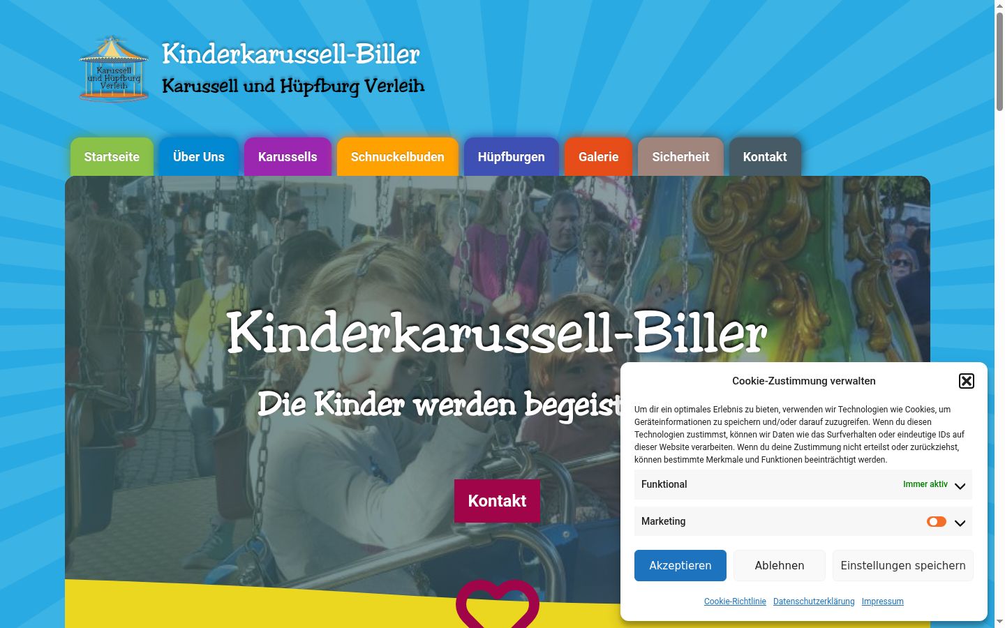 Screenshot des Einwilligungsbanners vor jeglicher Interaktion