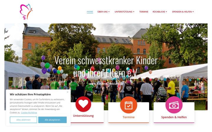 Screenshot of kinderkleeblatt.de