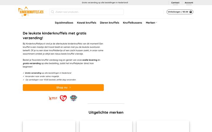Skærmbillede af kinderknuffeltjes.nl