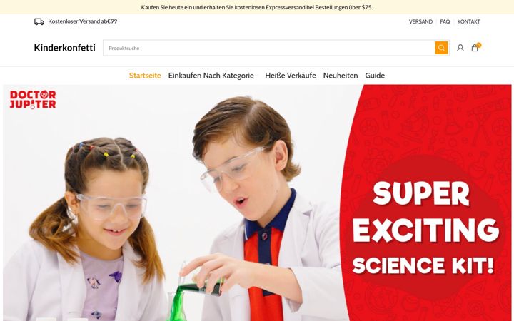 Screenshot of kinderkonfetti.de