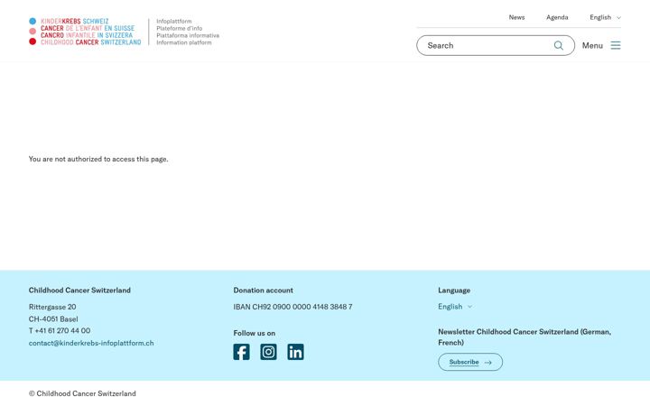 Screenshot of kinderkrebs-infoplattform.ch