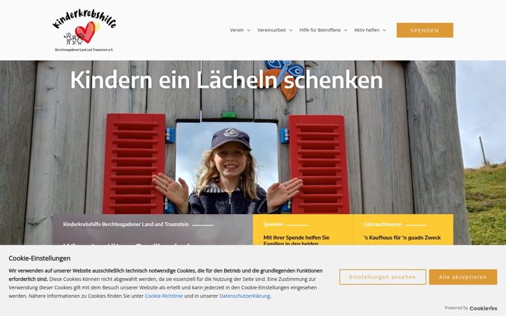Screenshot of kinderkrebshilfe-bglts.de