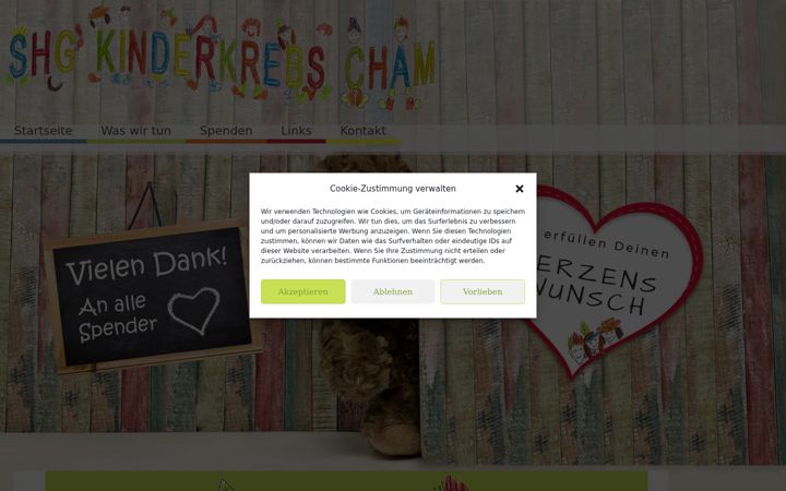 Screenshot of kinderkrebshilfe-cham.de