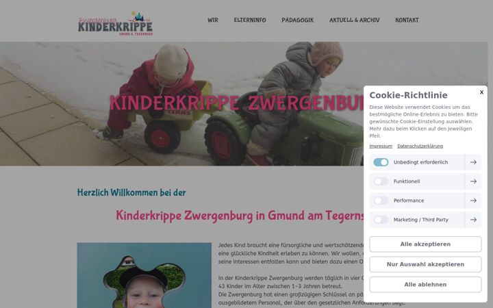 Screenshot of kinderkrippe-zwergenburg.de