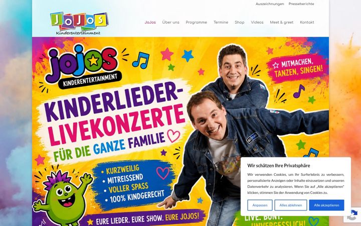 Screenshot of kinderlieder-jojos.de