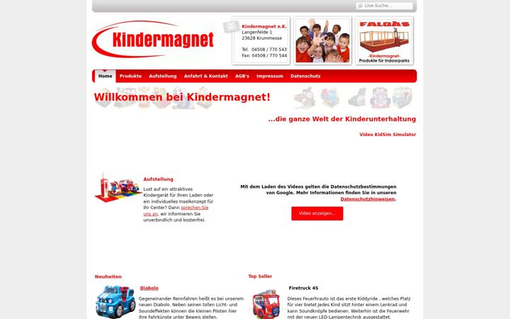 Screenshot of kindermagnet.de