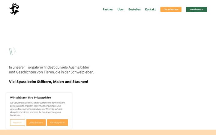 Screenshot of kindermalbuch.ch