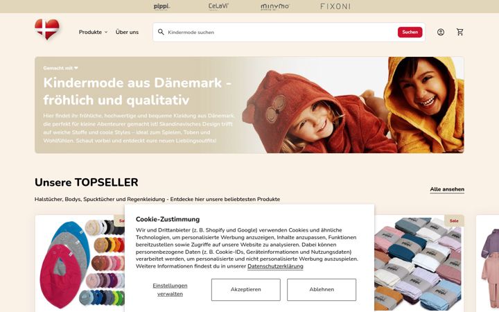 Screenshot of kindermode-daenemark.de