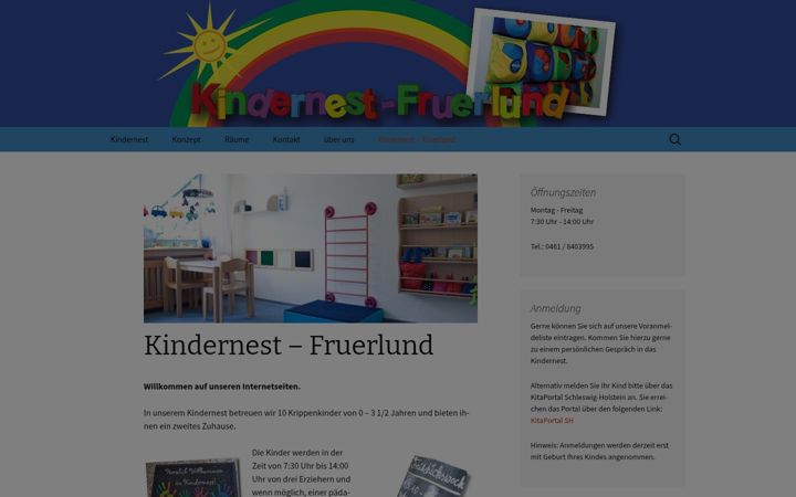Screenshot of kindernest-fruerlund.de