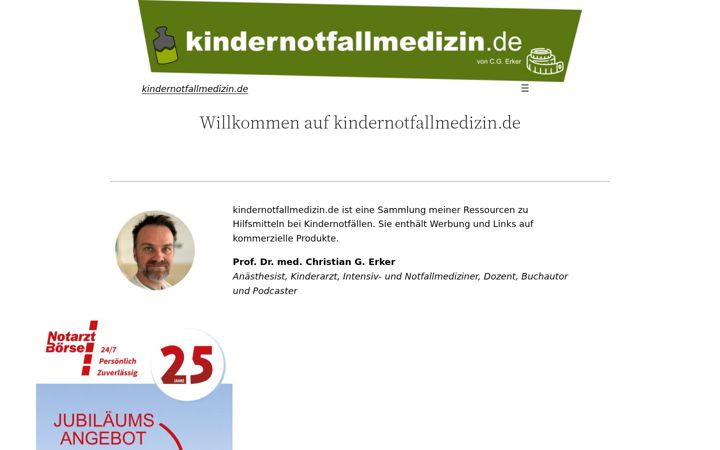 Screenshot of kindernotfallmedizin.de