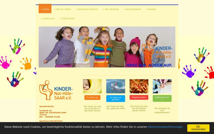 Screenshot of kindernothilfe-saar.de
