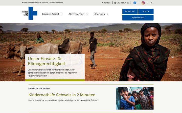 Screenshot of kindernothilfe.ch