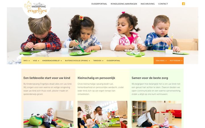 Screenshot of kinderopvangengeltjes.nl