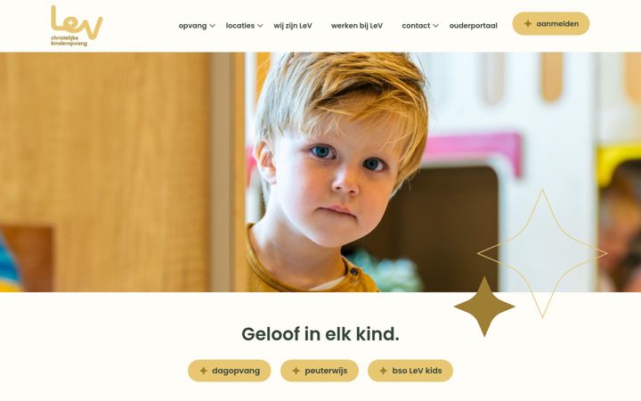 Snímek obrazovky kinderopvanglev.nl