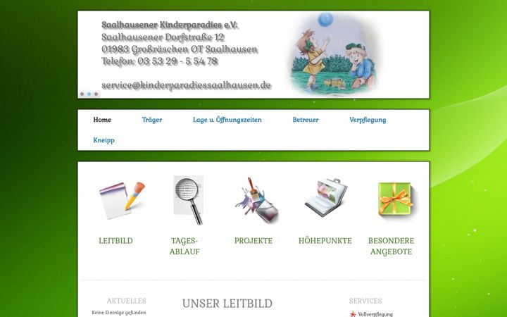 Screenshot of kinderparadiessaalhausen.de