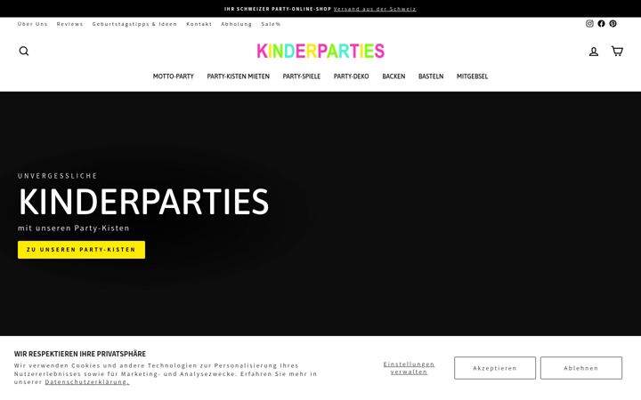 Screenshot of kinderparties.ch