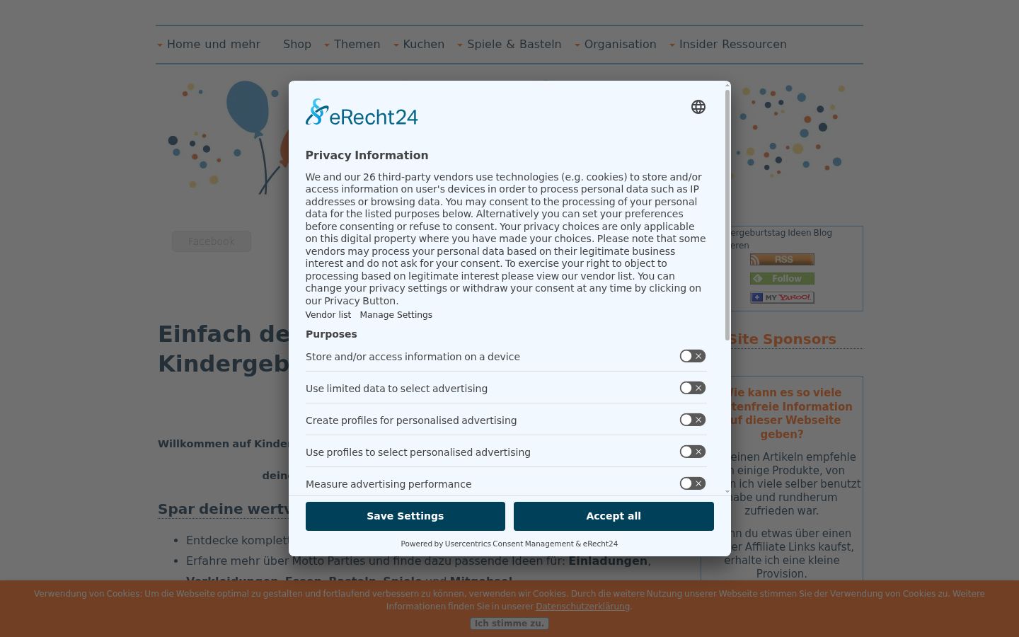 Screenshot tal-banner tal-kunsens muri qabel kwalunkwe interazzjoni