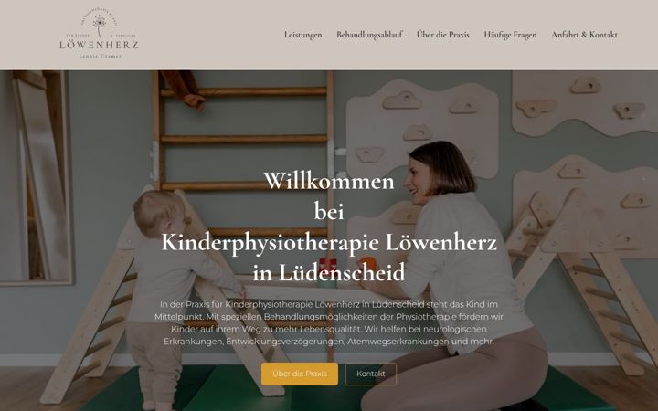 Screenshot of kinderphysiotherapie-loewenherz.de