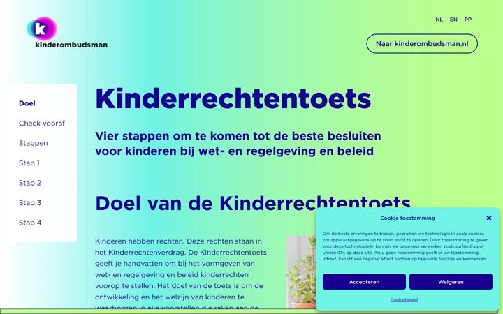 Screenshot of kinderrechtentoets.nl
