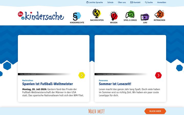 Screenshot of kindersache.de