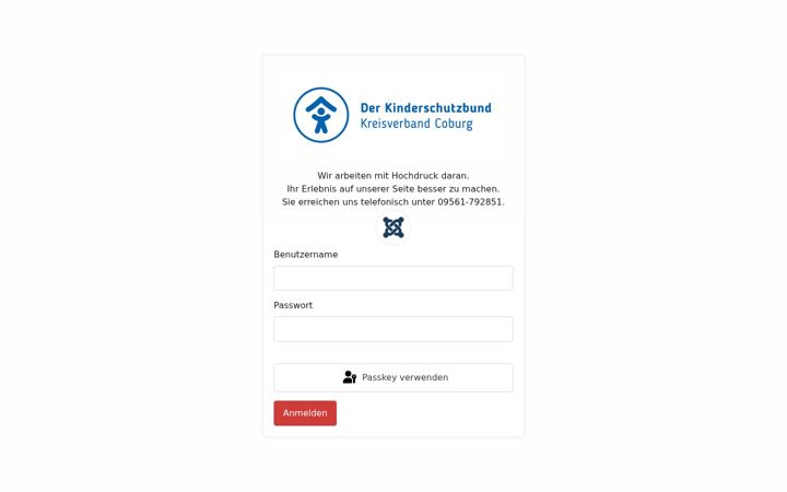Screenshot of kinderschutzbund-coburg.de