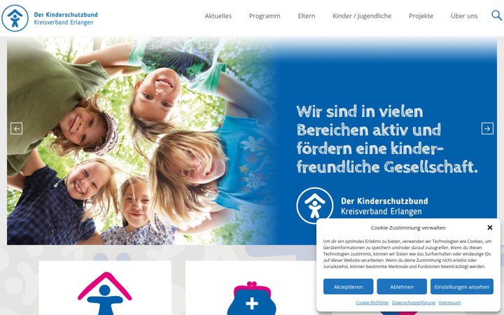 Screenshot of kinderschutzbund-erlangen.de