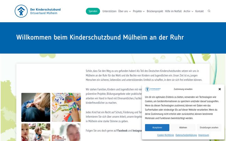 Screenshot of kinderschutzbund-mh.de