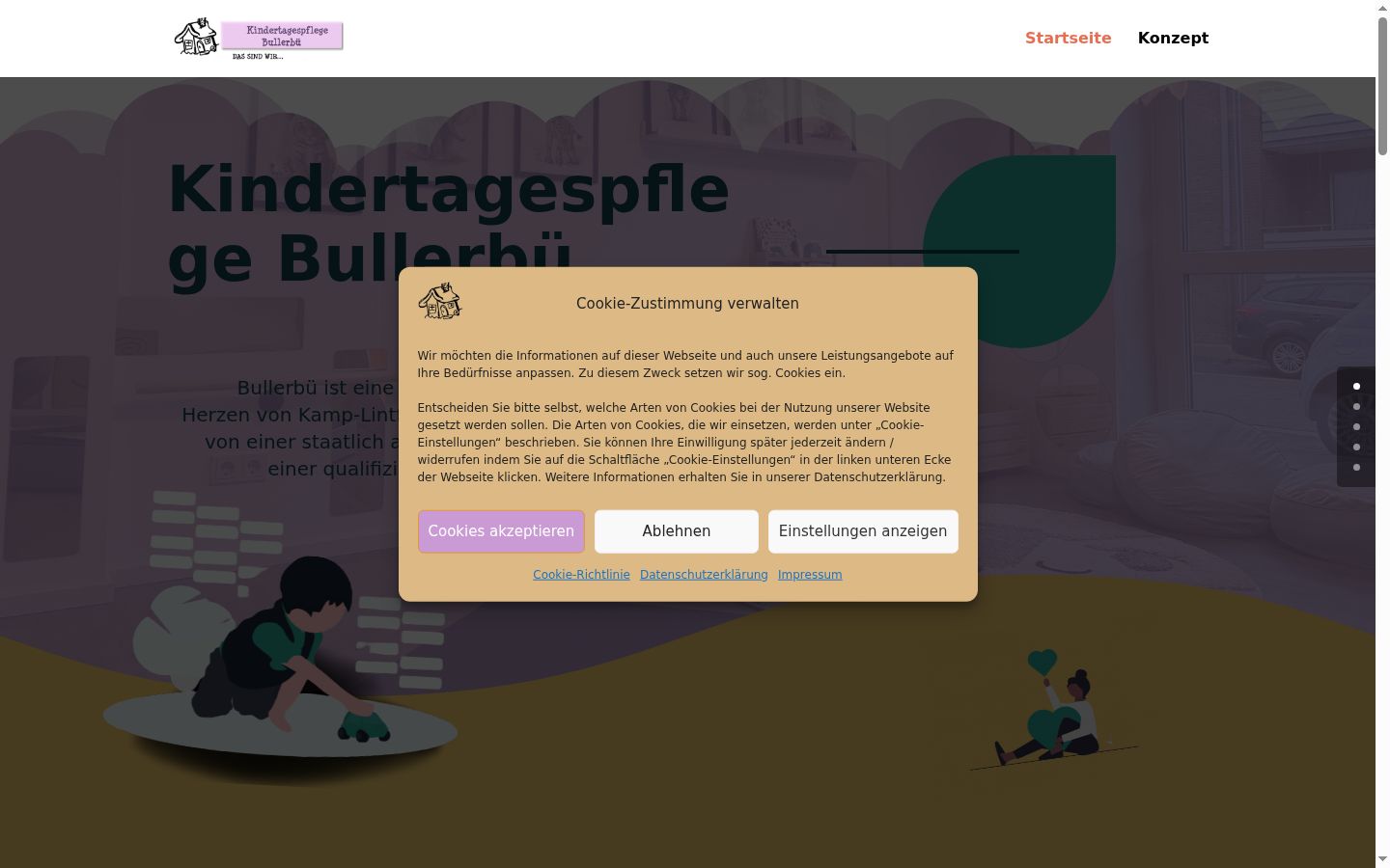 Screenshot van de toestemmingsbanner zoals getoond vóór enige interactie