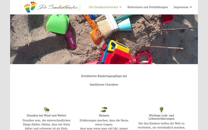 Screenshot of kindertagespflege-die-sandkastenrocker.de