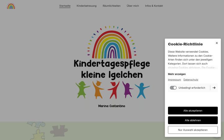 Screenshot of kindertagespflege-kleineigelchen.de